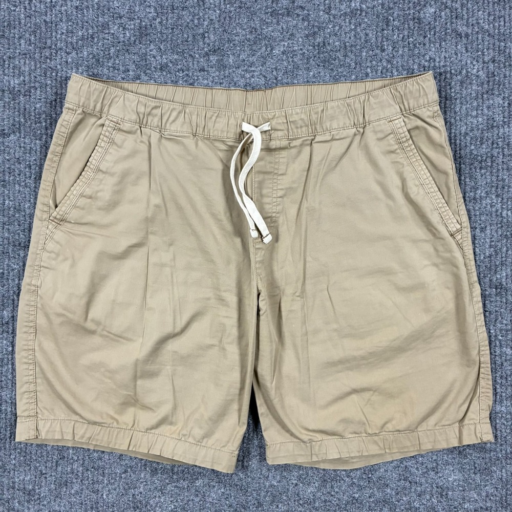 Charleston Threads Mens Casual Shorts Size XL Khaki Elastic Waist Drawstring